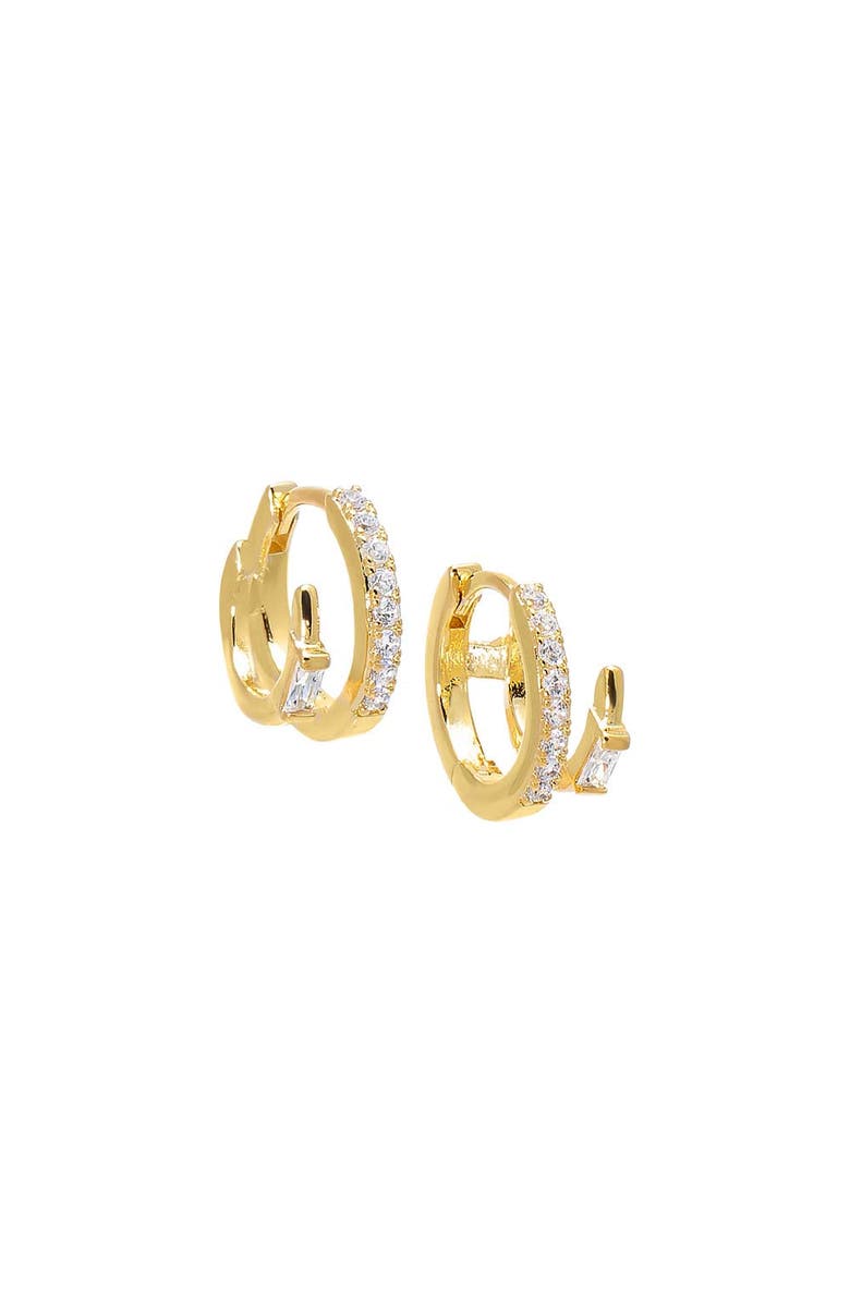 BY ADINA EDEN CZ Baguette Double Wrap Huggie Earring, Main, color, Gold