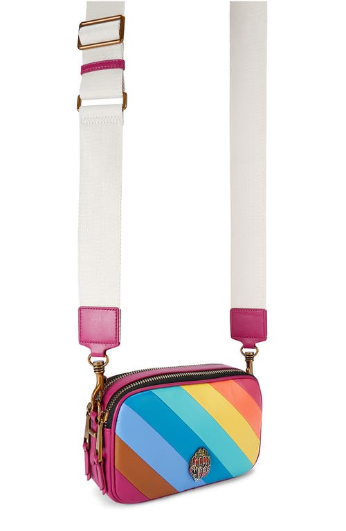 Kurt Geiger London Kensington Leather Camera Bag In Pink Multi