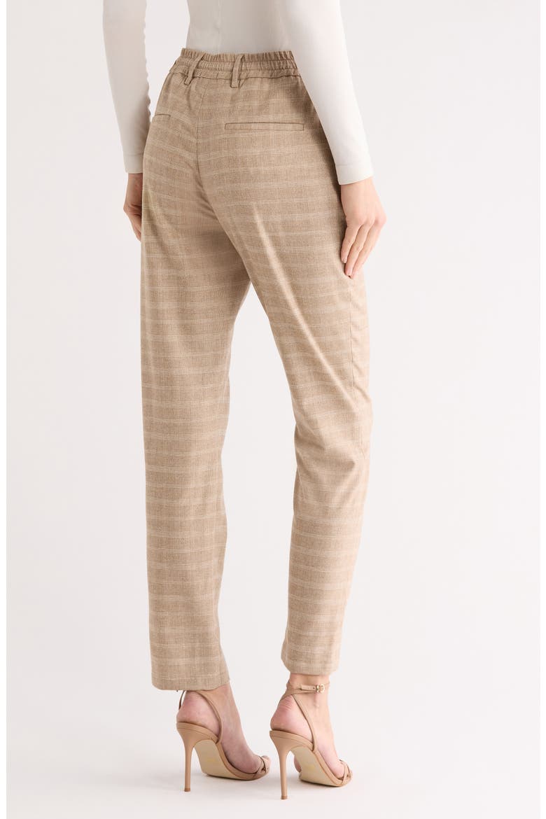 Glen Plaid Drawstring Trousers, Alternate, color, BEIGE PLAID