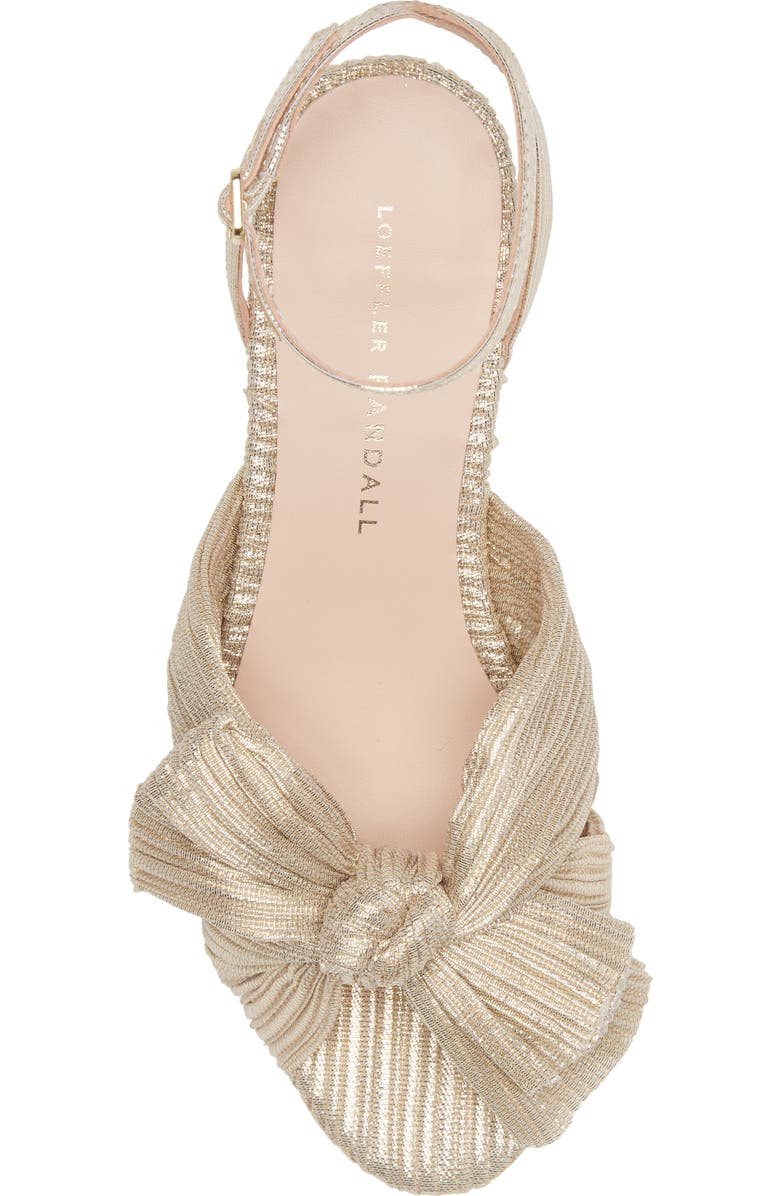 Loeffler Randall Dahlia Ankle Strap Knotted Sandal, Alternate, color, Platinum