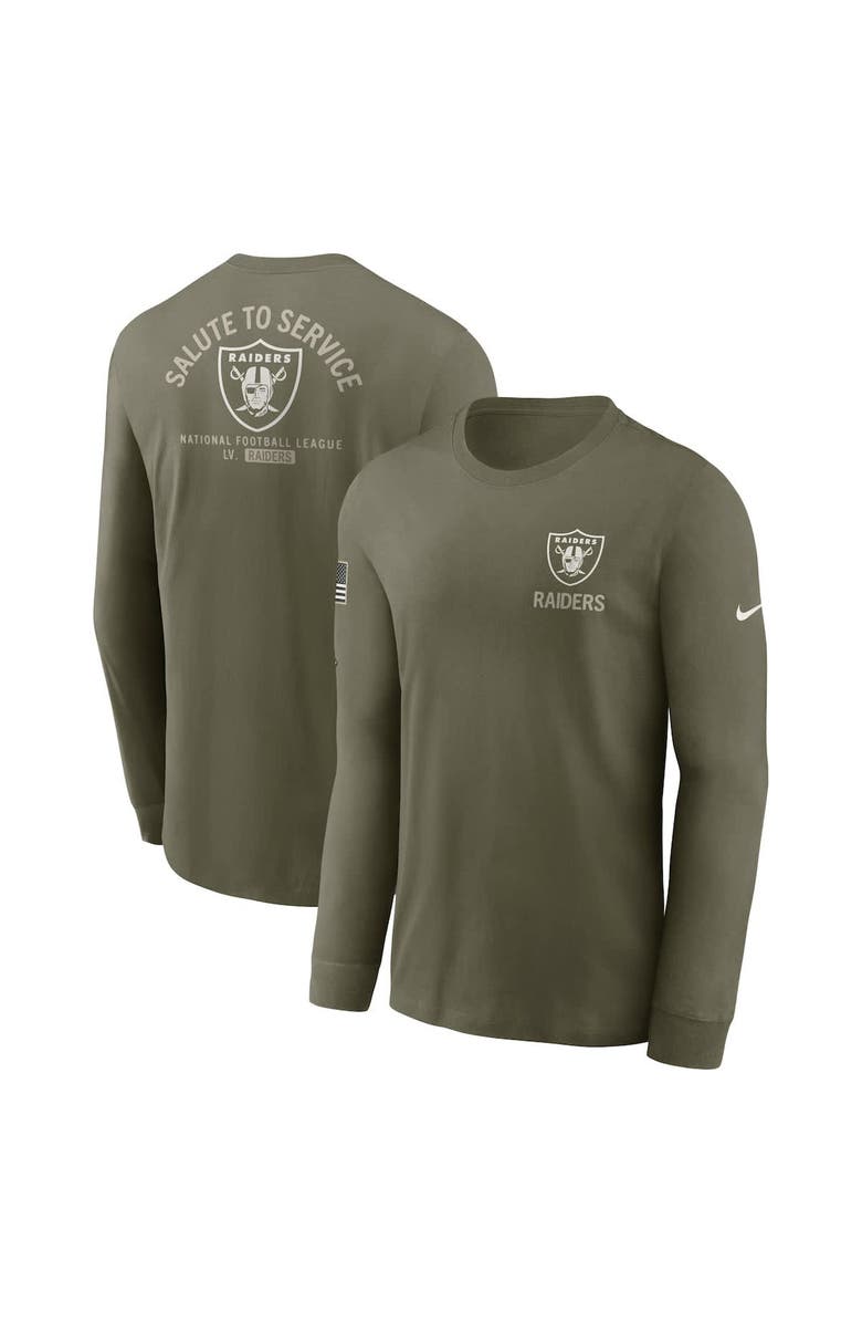 Nike Men's Nike Olive Las Vegas Raiders 2025 Salute to Service Sideline Long Sleeve T-Shirt, Main, color, Olive