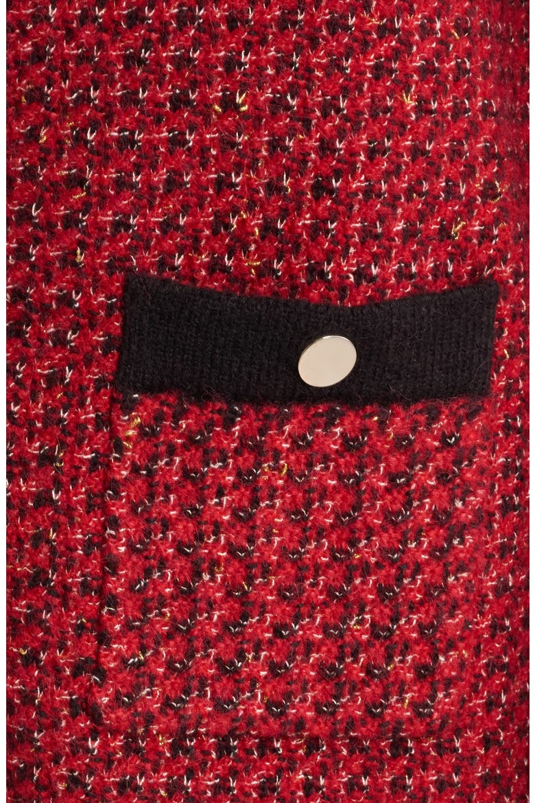 Lurex Boucle Cardigan, Alternate, color, TITIAN RED MULTI