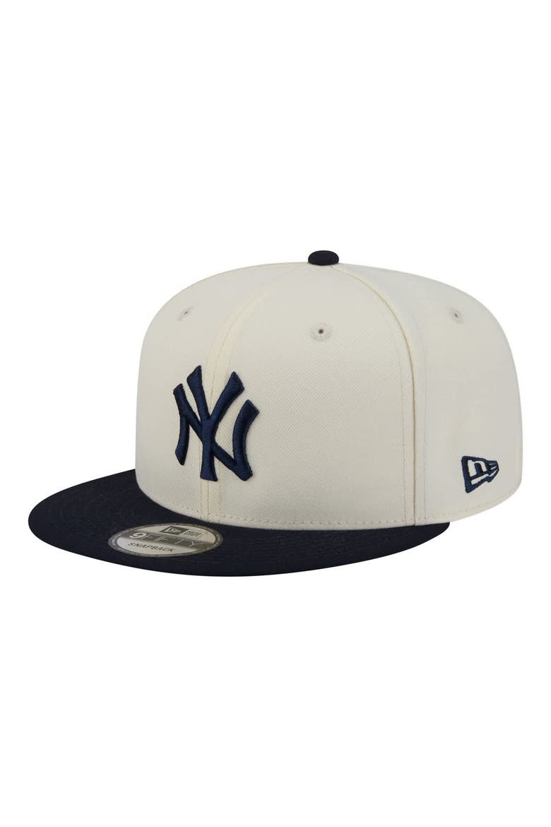 Men's New Era Cream/Navy New York Yankees Localized 9FIFTY Snapback Hat, Alternate, color, Cream