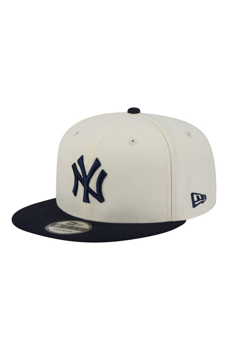 New Era Men's New Era Cream/Navy New York Yankees Localized 9FIFTY Snapback Hat, Alternate, color, Cream