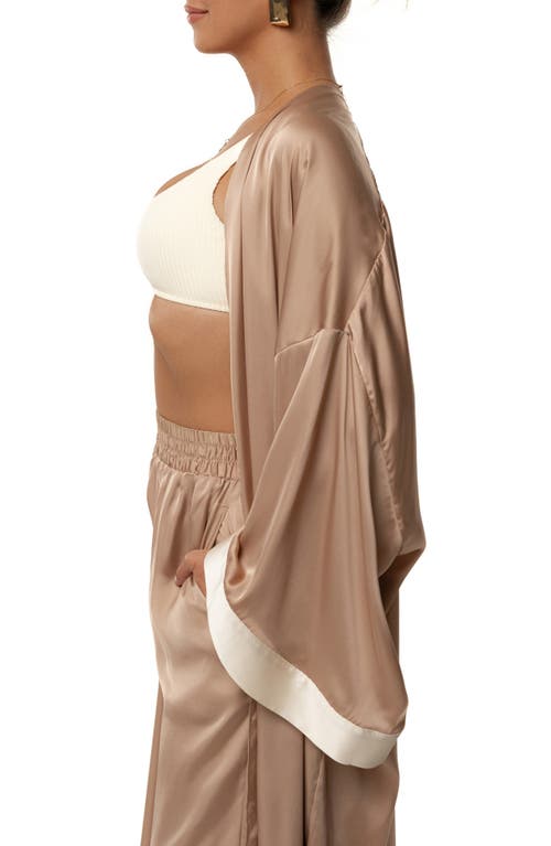 Jluxlabel Nola Satin Maxi Duster In Brown