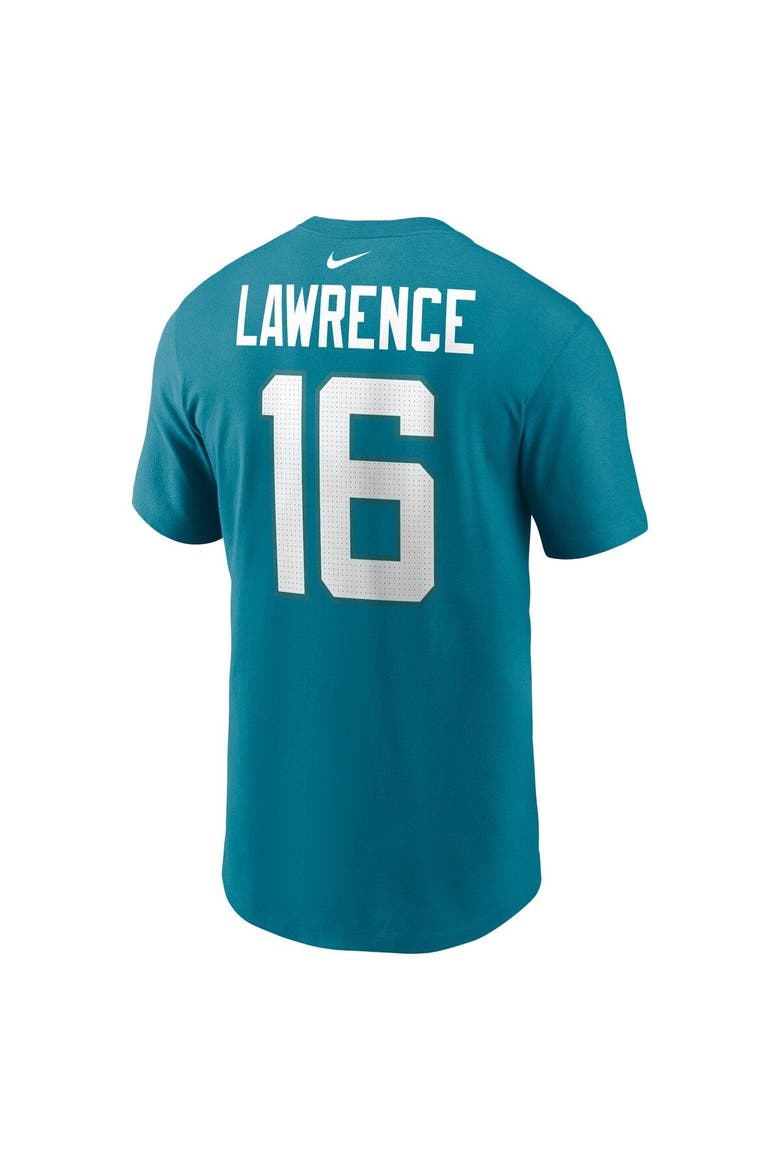 Men's Nike Trevor Lawrence Teal Jacksonville Jaguars Player Name & Number T-Shirt, Alternate, color, Teal