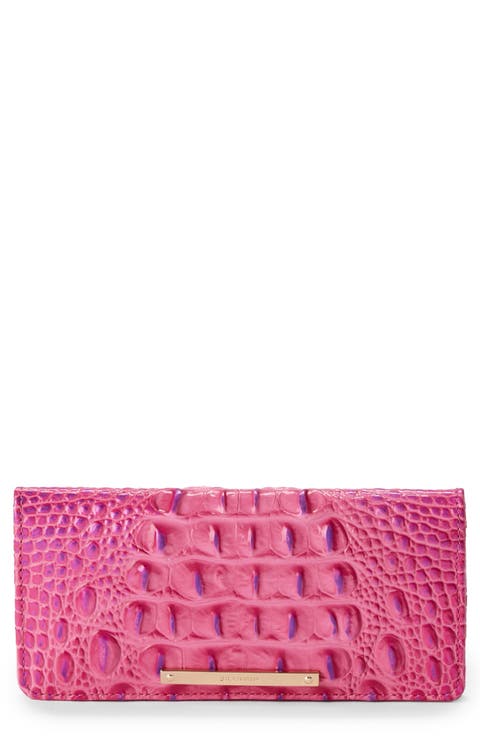 'Ady' Croc Embossed Continental Wallet