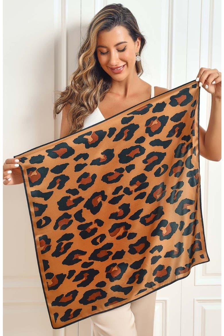 Pure Silk Printed Square Scarf, Alternate, color, Leopard