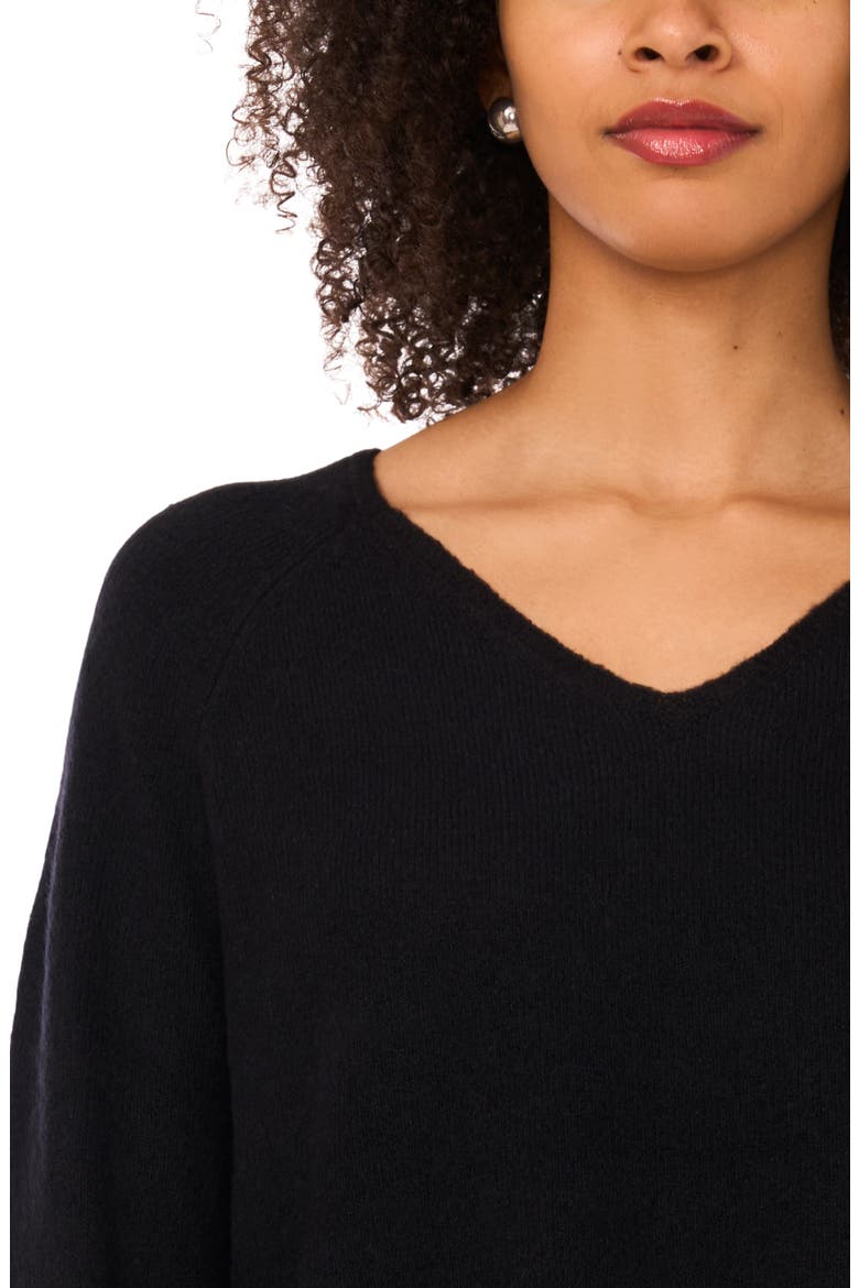 V-Neck Sweater, Alternate, color, RICH BLACK