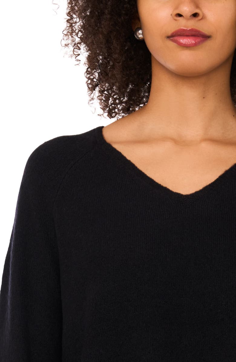 Halogen<sup>®</sup> V-Neck Sweater, Alternate, color, Rich Black