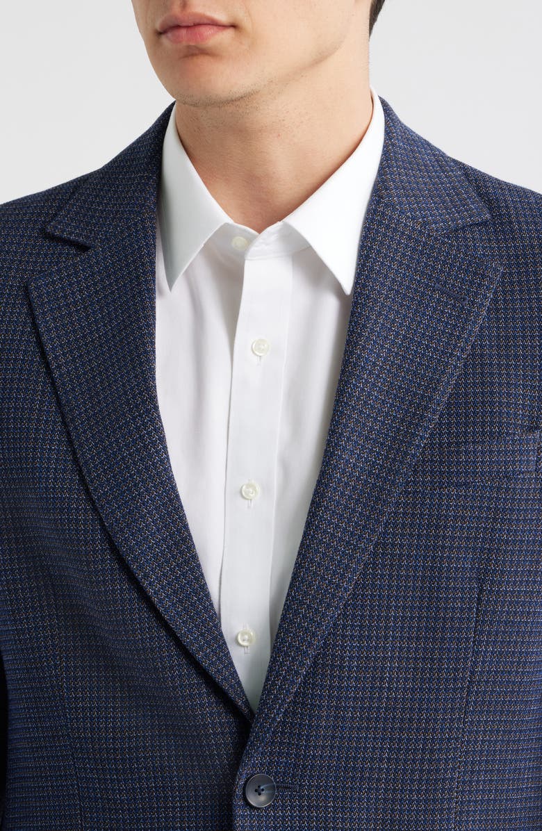 Nordstrom Grid Stretch Wool Sport Coat, Alternate, color, Navy- Brown Holo Grid