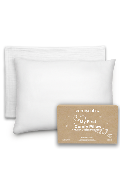 Toddler Pillows with Soft Muslin Pillow Case