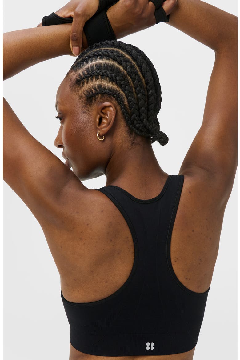 Stamina Seamless Sports Bra, Alternate, color, BLACK