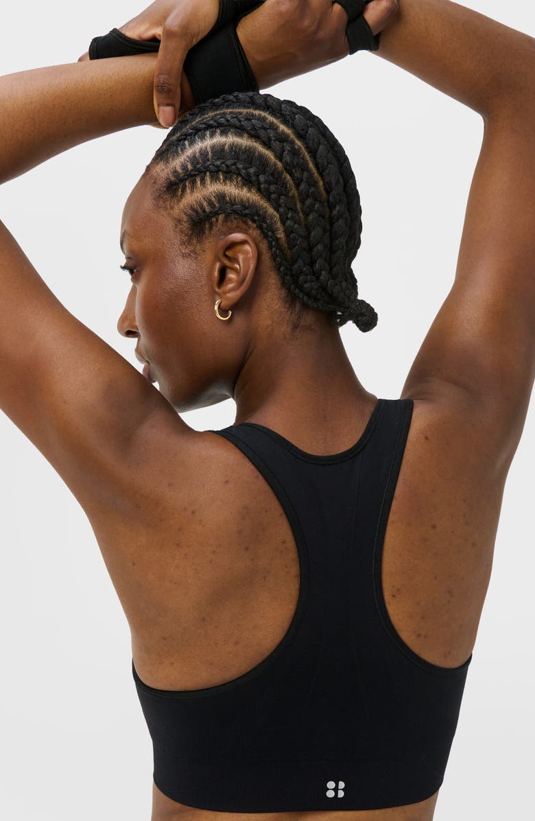 Sweaty Betty Stamina Seamless Sports Bra, Alternate, color, Black