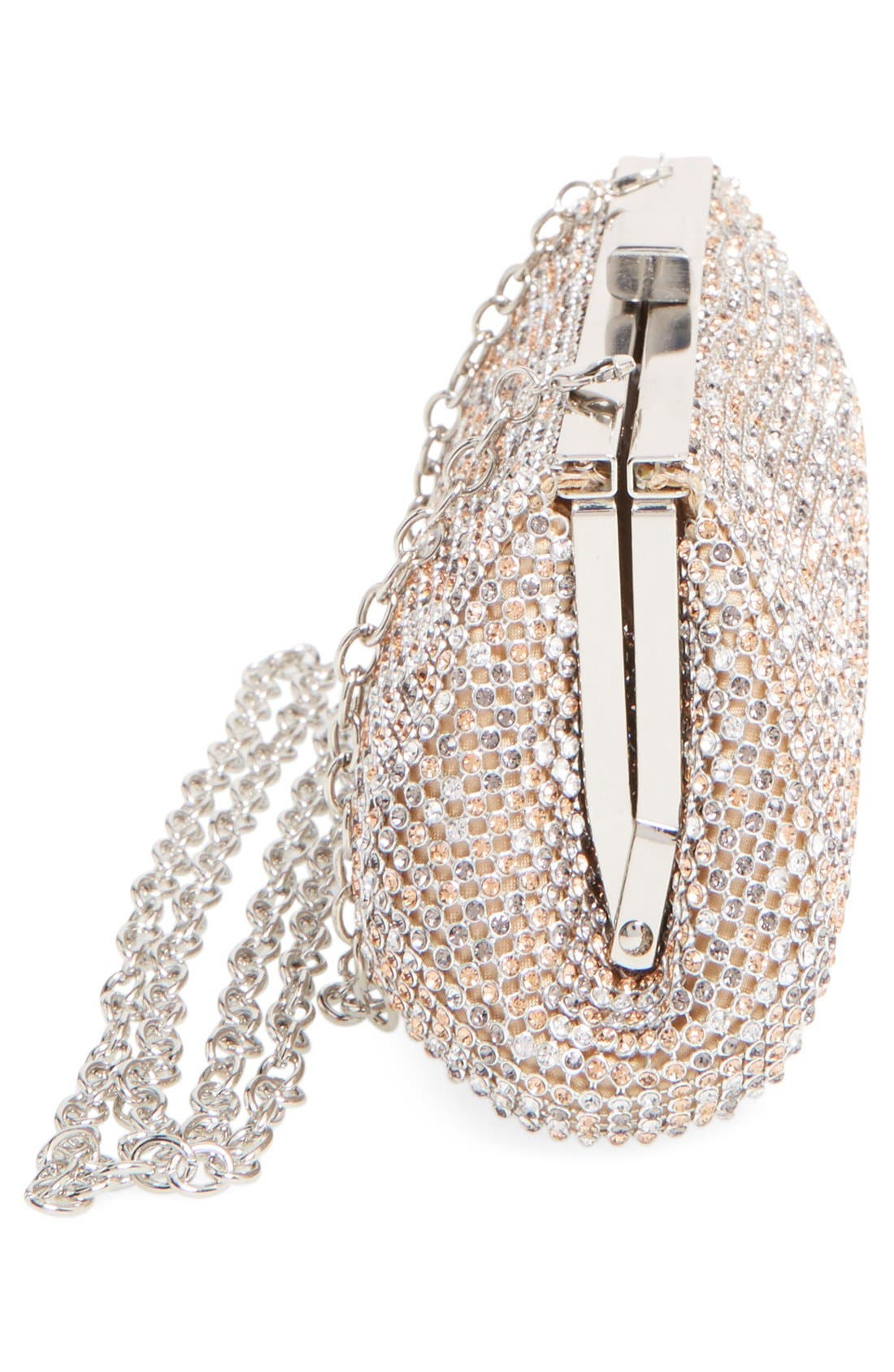 Crystal Mesh Clutch, Alternate, color, BLUSH