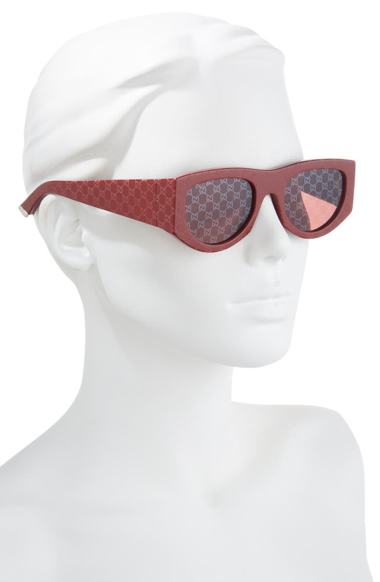 Gucci 53mm Rectangular Logo Sunglasses, Alternate, color,