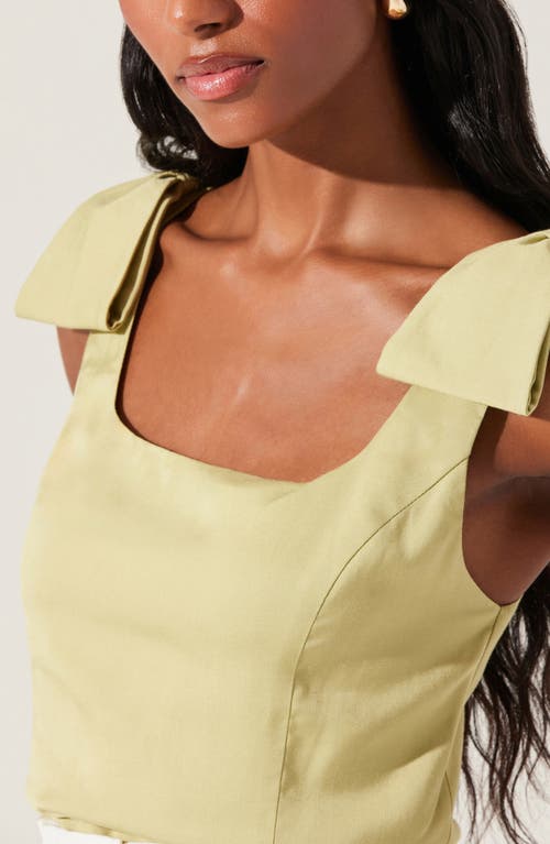 Astr The Label Bow Shoulder Tank In Green