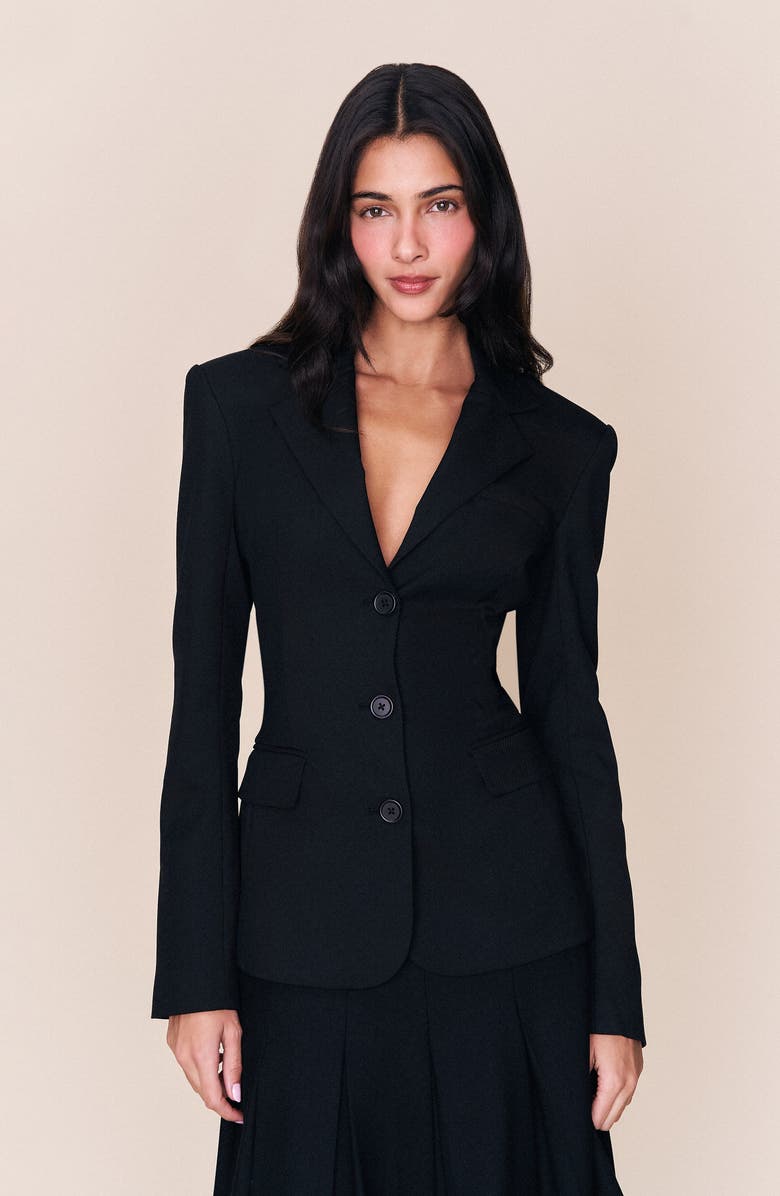 Guizio Eden Fitted Blazer, Alternate, color, Black