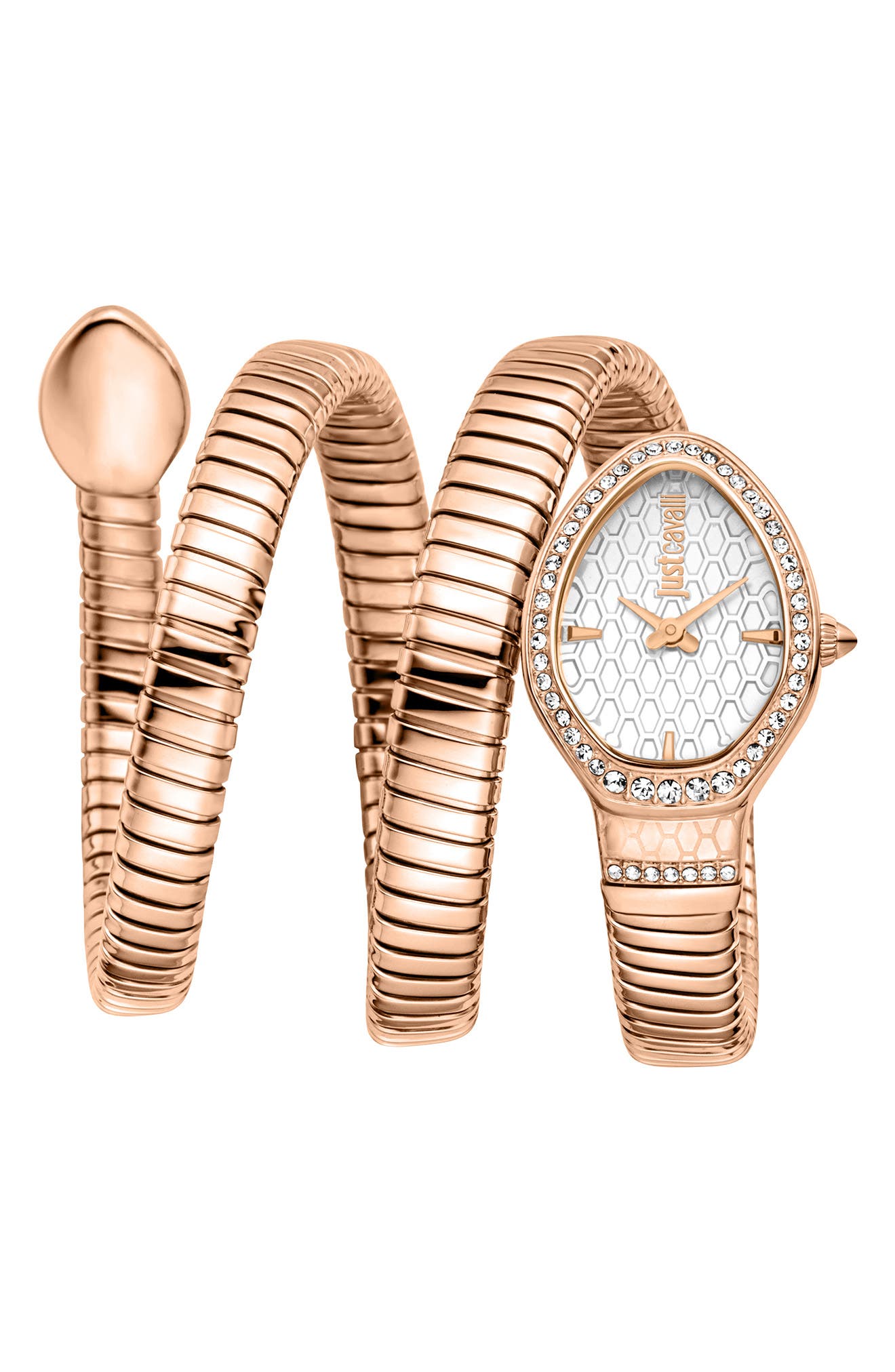 Just Cavalli Snake Wraparound Bracelet Watch, 20mm x 34.5mm