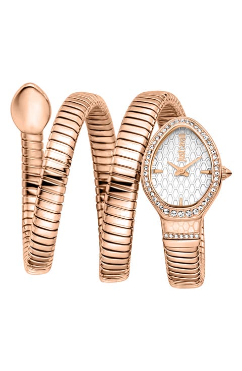 Snake Wraparound Bracelet Watch, 20mm x 34.5mm