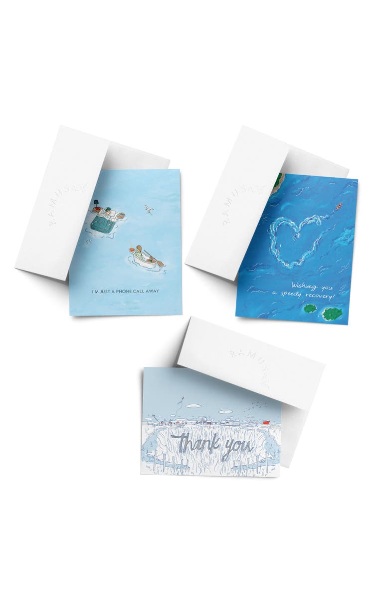 Ramus & Co Sympathy Greeting Card Pack Sets (3 ct, Assorted) Im Just a Phone Call Away, Speedy Recovery Boat, Salty Thanks, Main, color, Multi-Pack