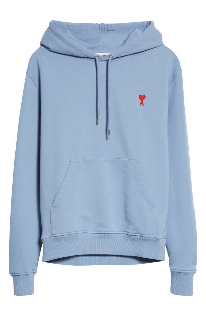 AMI Alexandre Mattiussi Ami de Couer Embroidered Organic Cotton Hoodie, Alternate, color, 