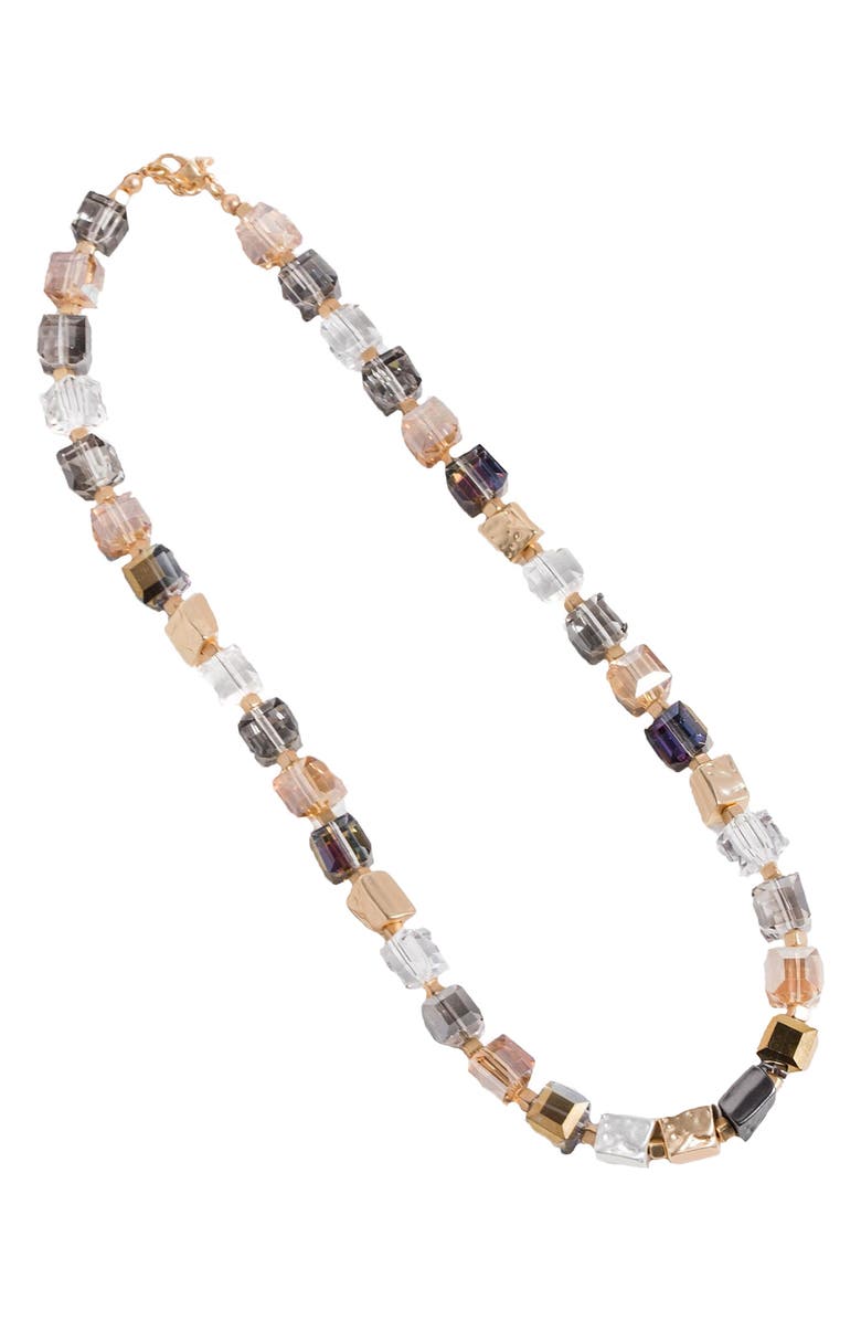 SAACHI Faceted Beaded & Stone Necklace, Alternate, color, Gold