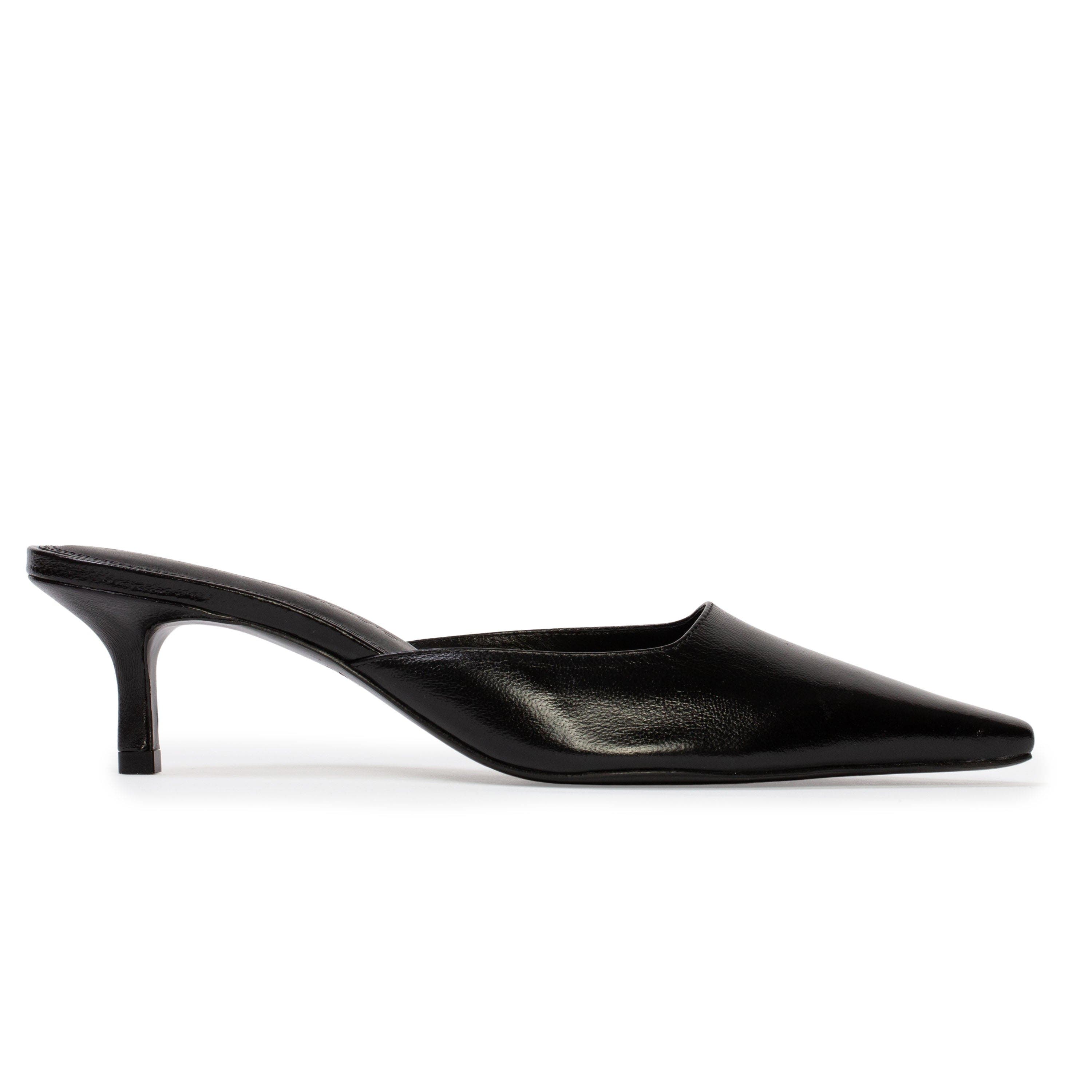 BLACK SUEDE STUDIO Riley 50 Leather Mule, Main, color, Black Leather