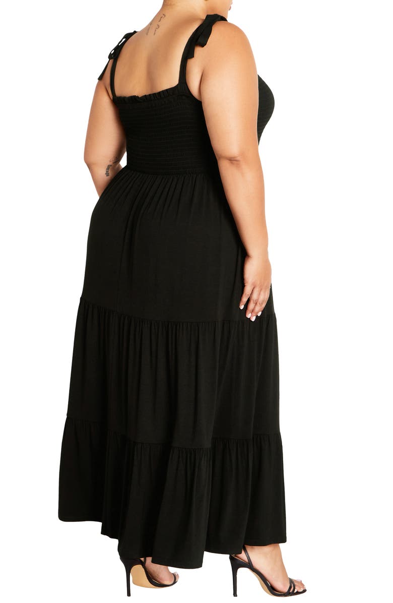 City Chic Miley Smocked Tiered Maxi Sundress, Alternate, color, 