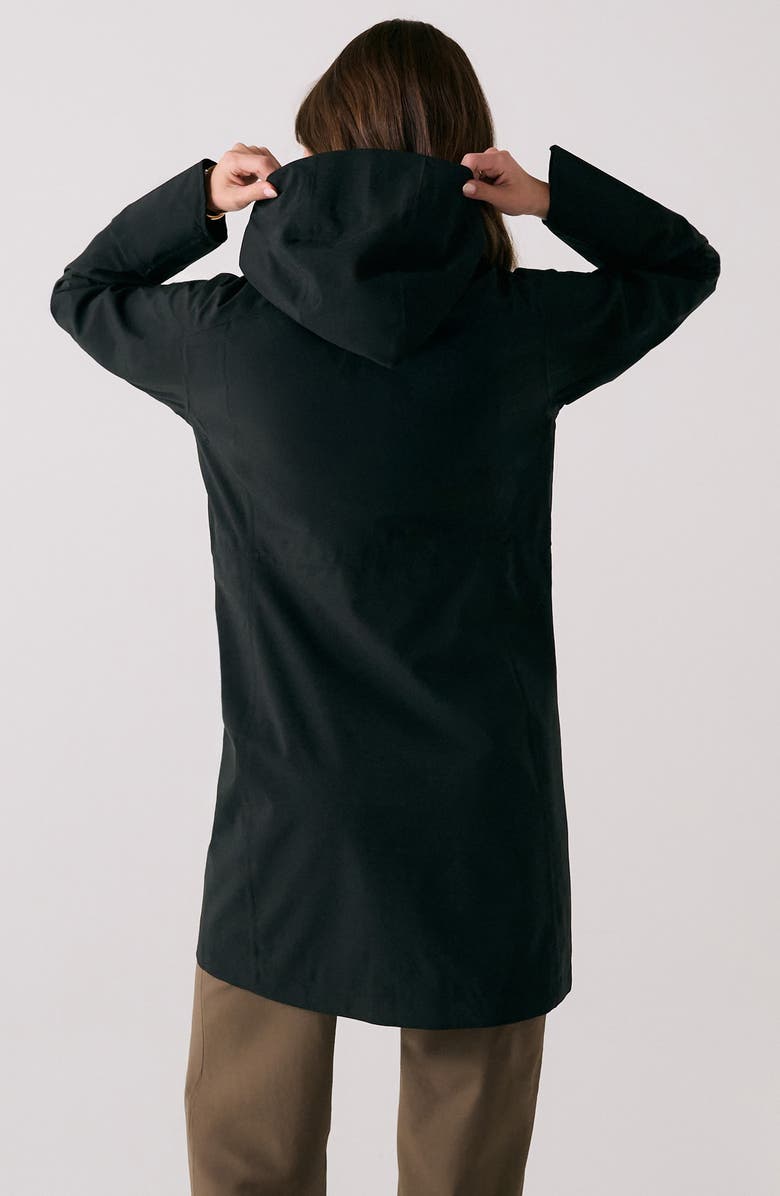 Lole Element Long Windproof Rain Jacket, Alternate, color, Black Beauty