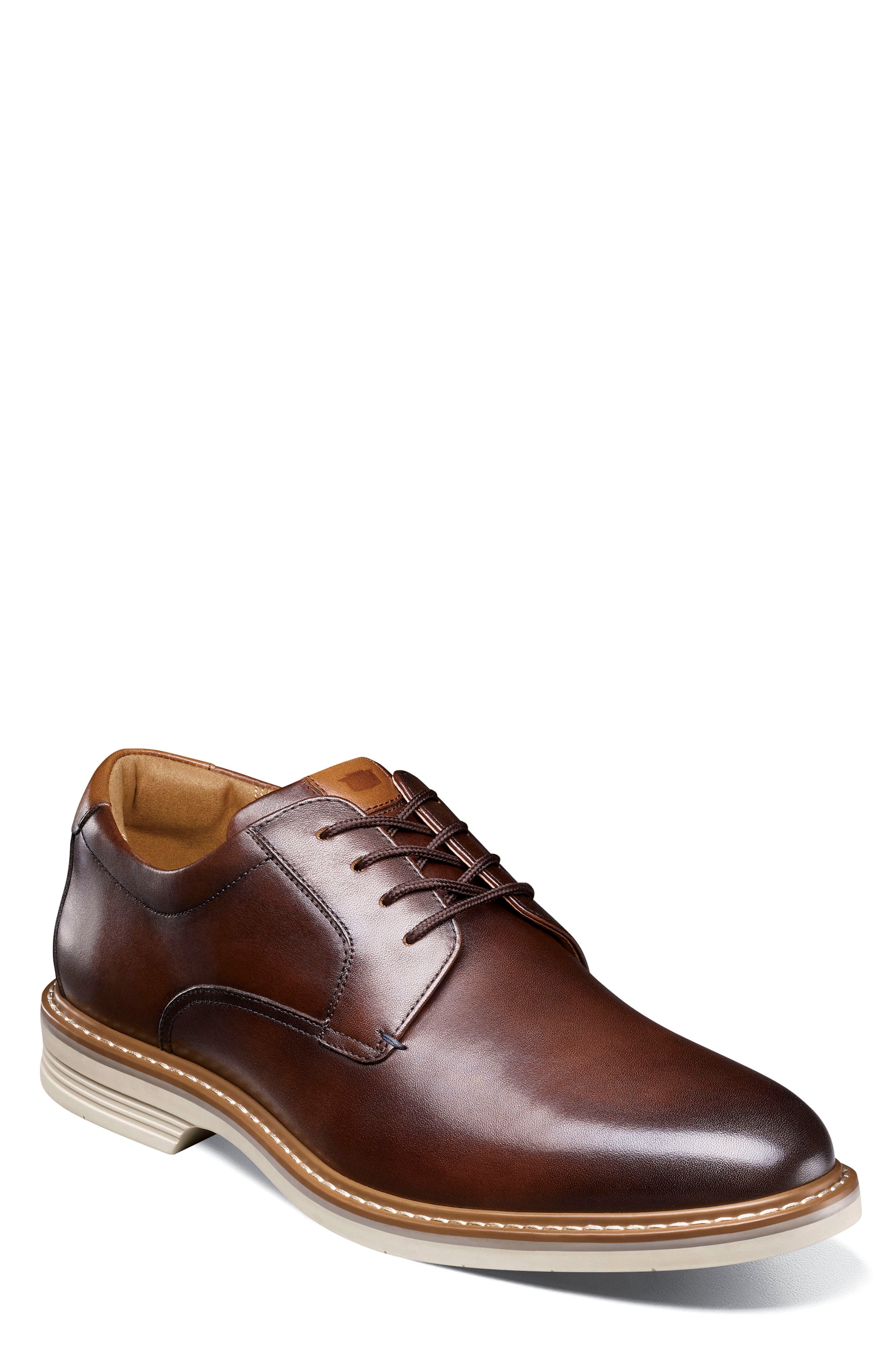 Florsheim Norwalk Plain Toe Derby, Main, color, Brown
