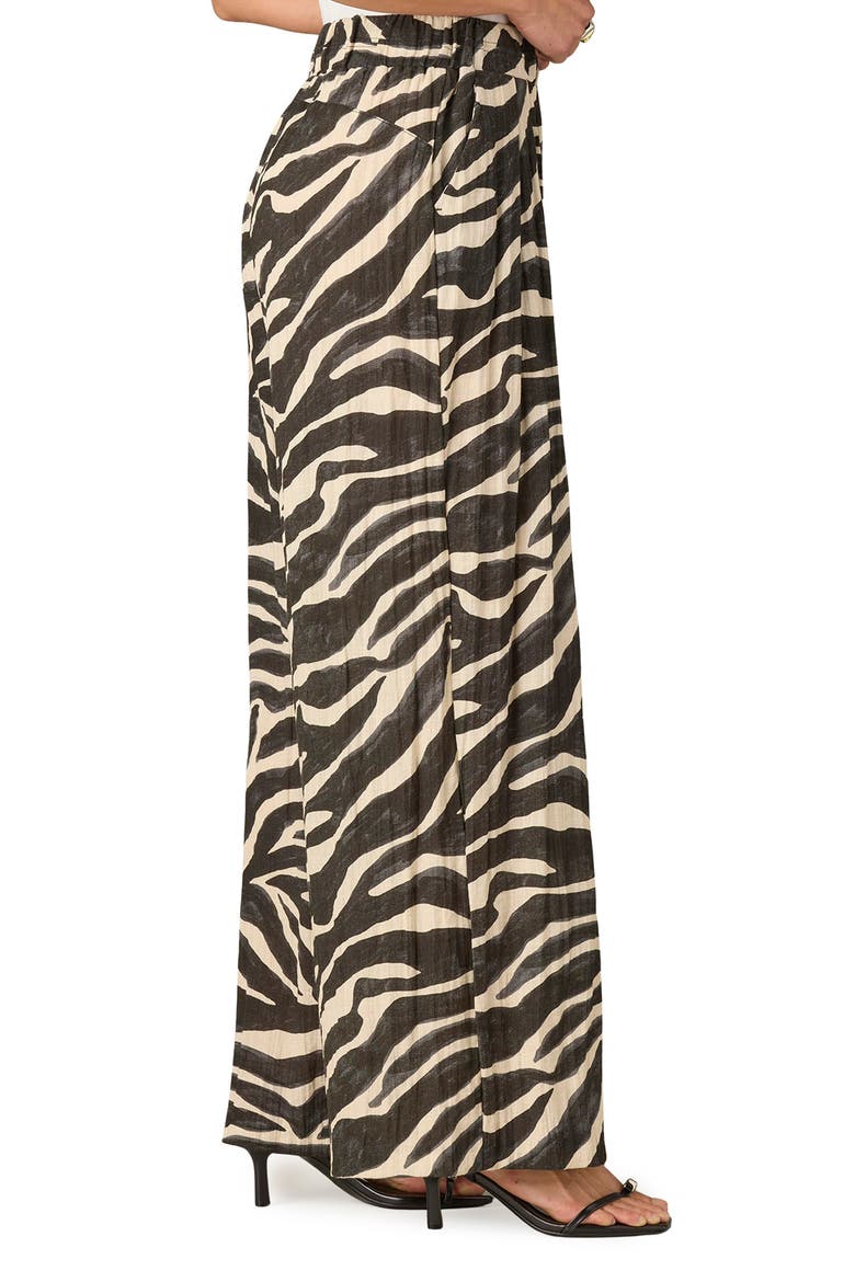 Glider Skyrise Pleated Palazzo Pants, Alternate, color, CHARCOAL/ ECRU