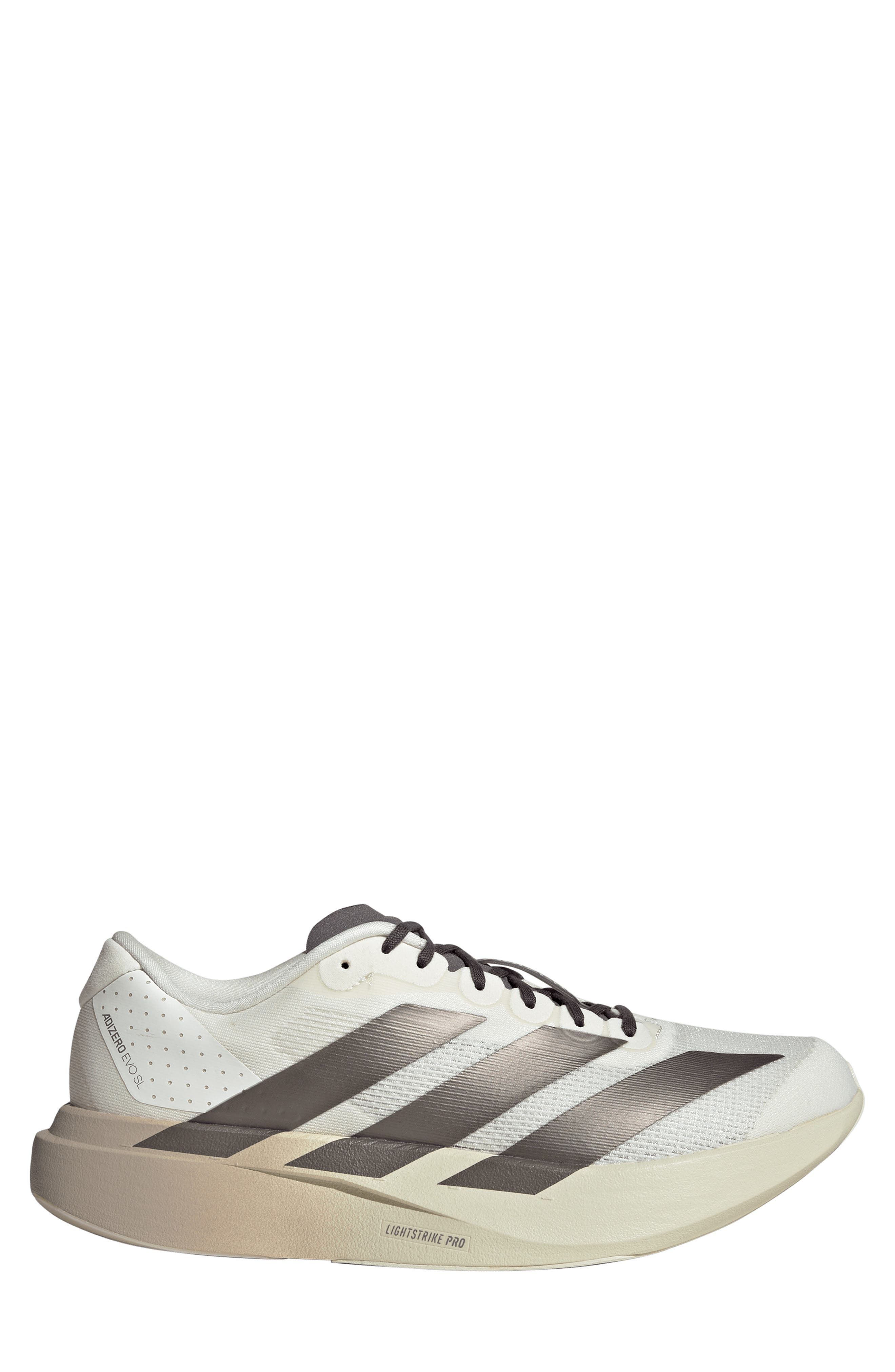 Adizero Evo SL Running Shoe, Alternate, color, OFF WHITE/ COFFEE MET/ SILVER