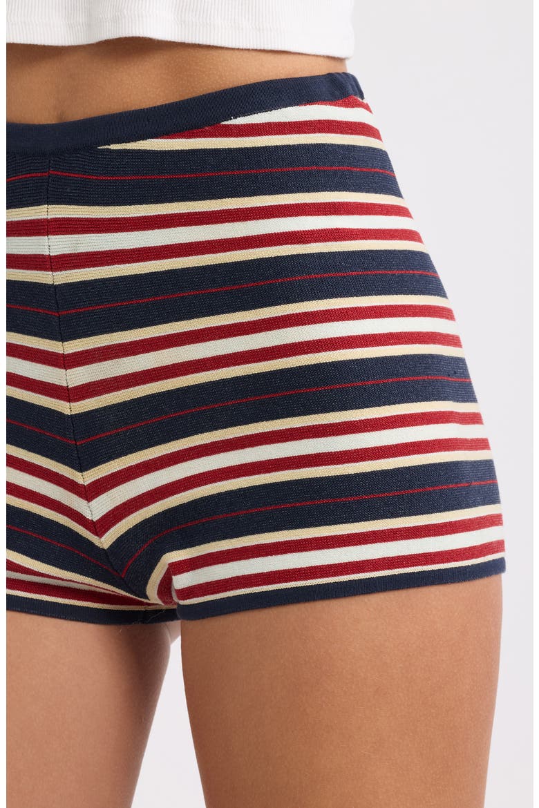 Playa Striped Cotton Blend Knit Shorts, Alternate, color, CILA STRIPE NAVY