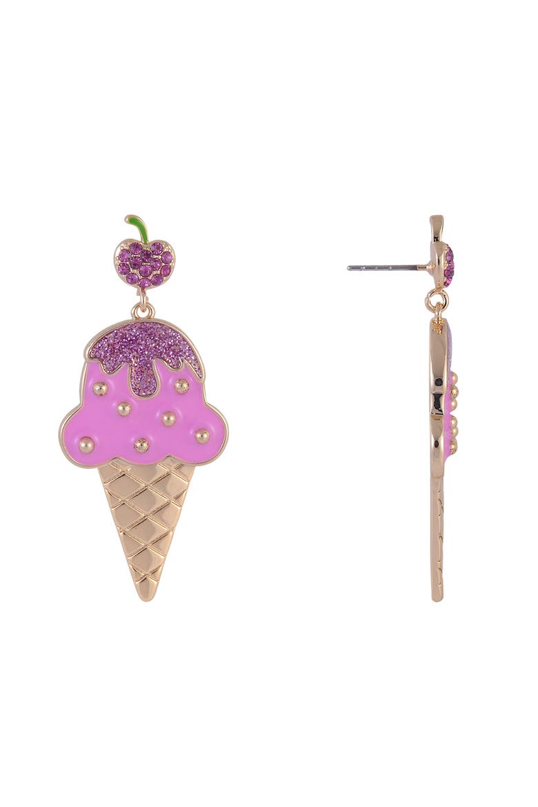 Pink Ice Cream Cone Earrings, Alternate, color, Pink