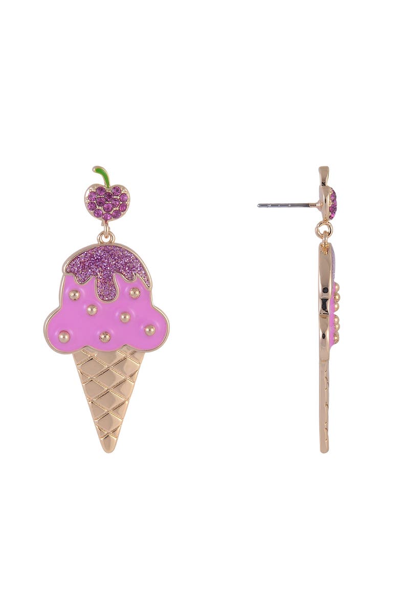 Hallmark Pink Ice Cream Cone Earrings, Alternate, color, Pink