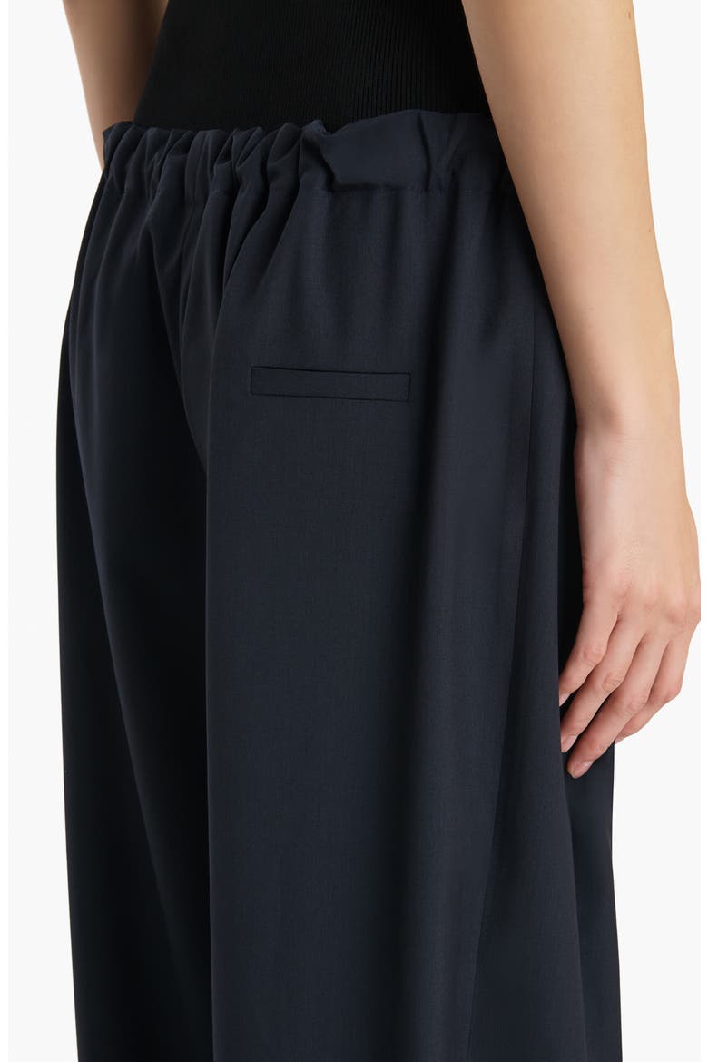 Rohen Tropical Virgin Wool Barrel Leg Drawstring Pants, Alternate, color, DARK NAVY