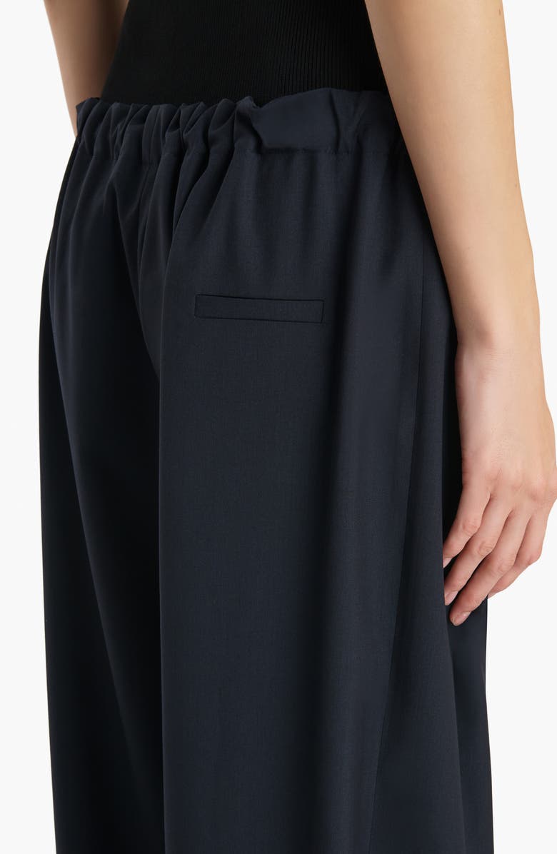 Khaite Rohen Tropical Virgin Wool Barrel Leg Drawstring Pants, Alternate, color, Dark Navy