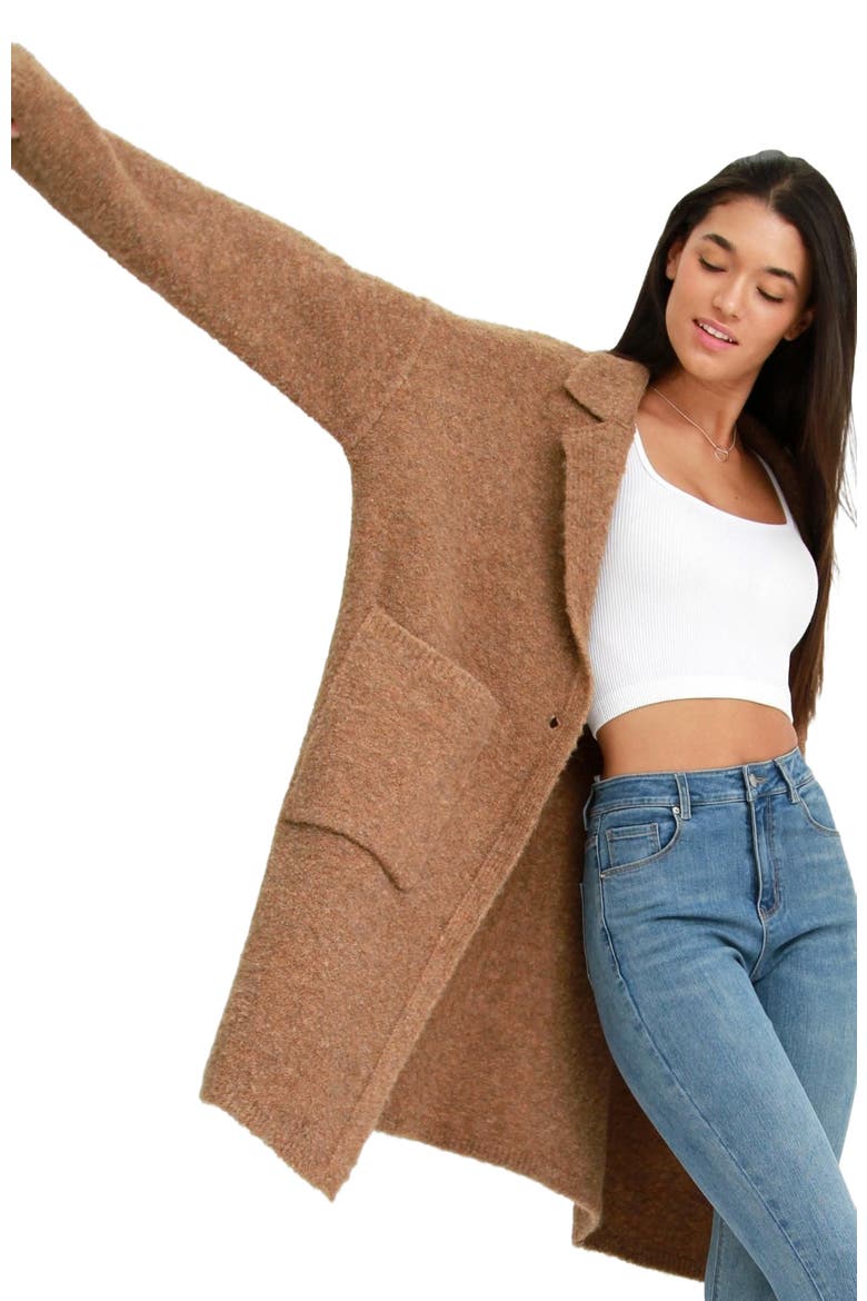 Days Go By Sustainable Blazer Cardigan, Alternate, color, Camel