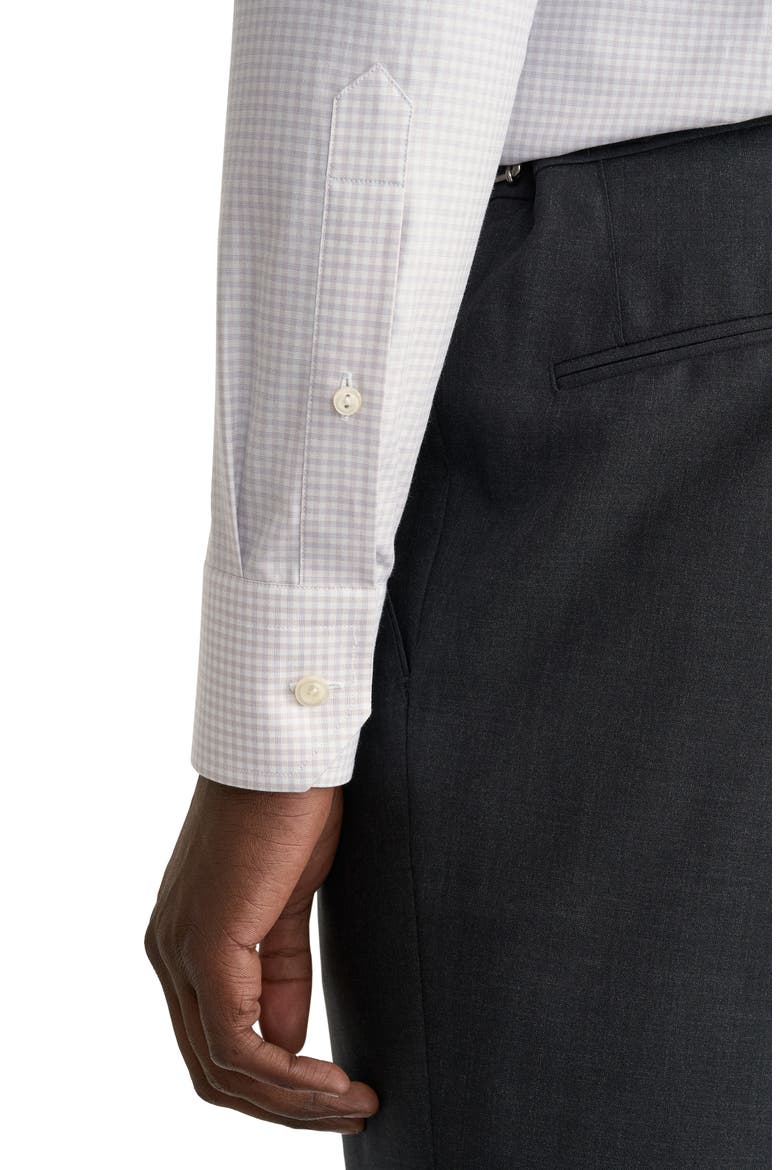 Contemporary Fit Checked Shirt, Alternate, color, LIGHT BEIGE