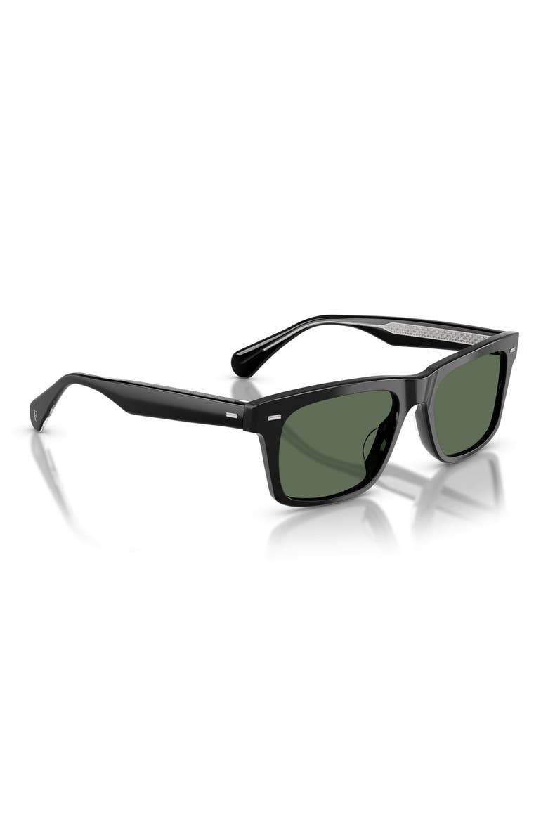 x Roger Federer Mr. Federer 55mm Polarized Rectangular Sunglasses, Alternate, color, BLACK / G-15 POLAR
