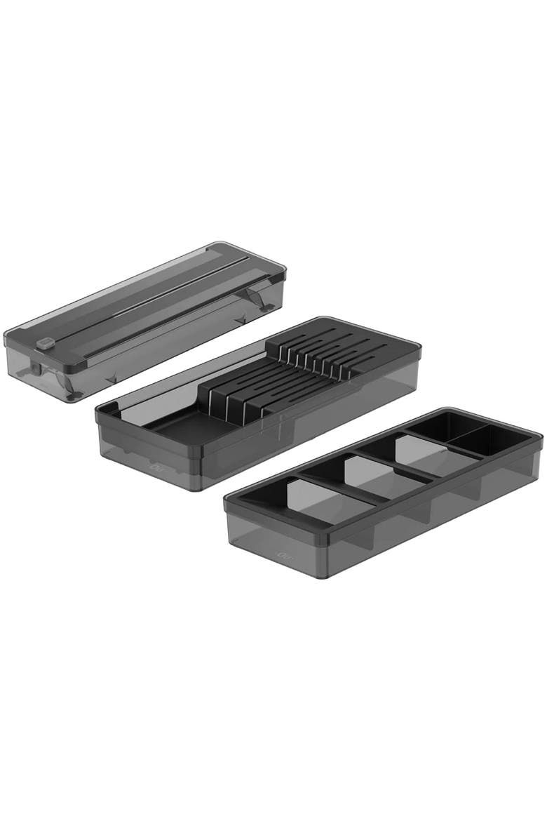 Modular Multipurpose In-Drawer Utensil Organizer Set, Main, color, Black