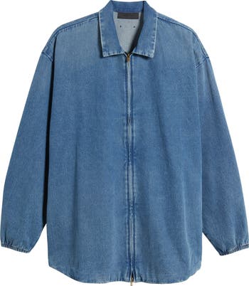 Fear of God Essentials Oversize Denim Zip Jacket | Nordstrom