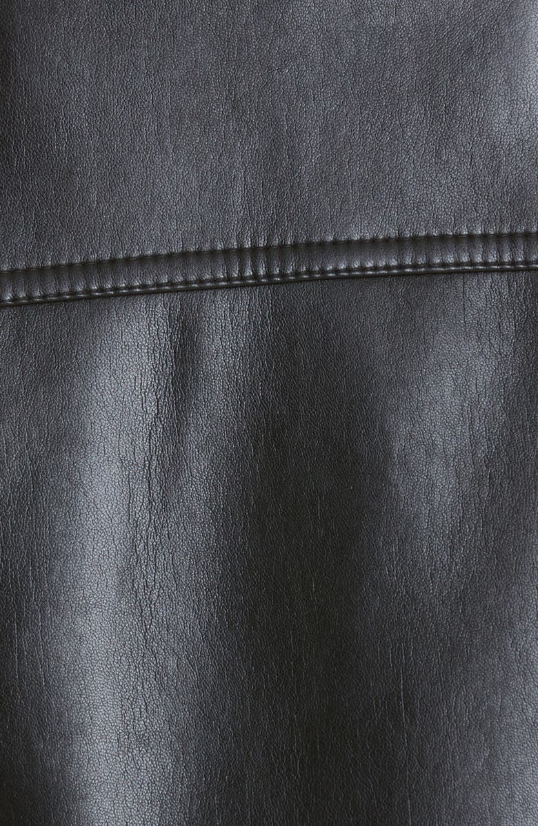 Nanushka Sapir Slim Fit Crop Leather Jacket, Alternate, color, 