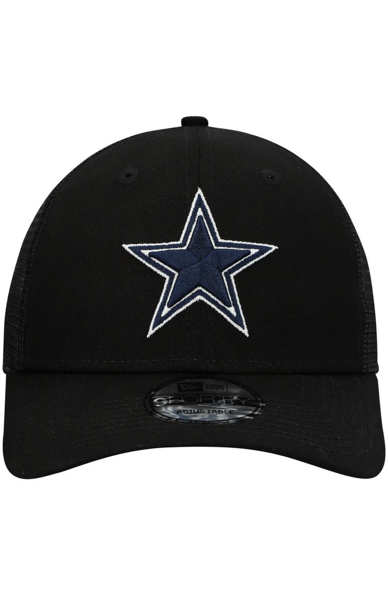 New Era Men's New Era Black Dallas Cowboys Basic Trucker 9FORTY Snapback Hat, Alternate, color, 