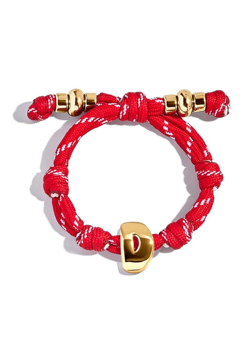 Knotty Initial Bracelet, Main, color, RED D