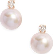 Nordstrom Diamond & Freshwater Pearl Stud Earrings
