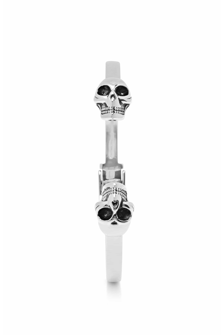 Silver Skull Bangle, Alternate, color, Silver