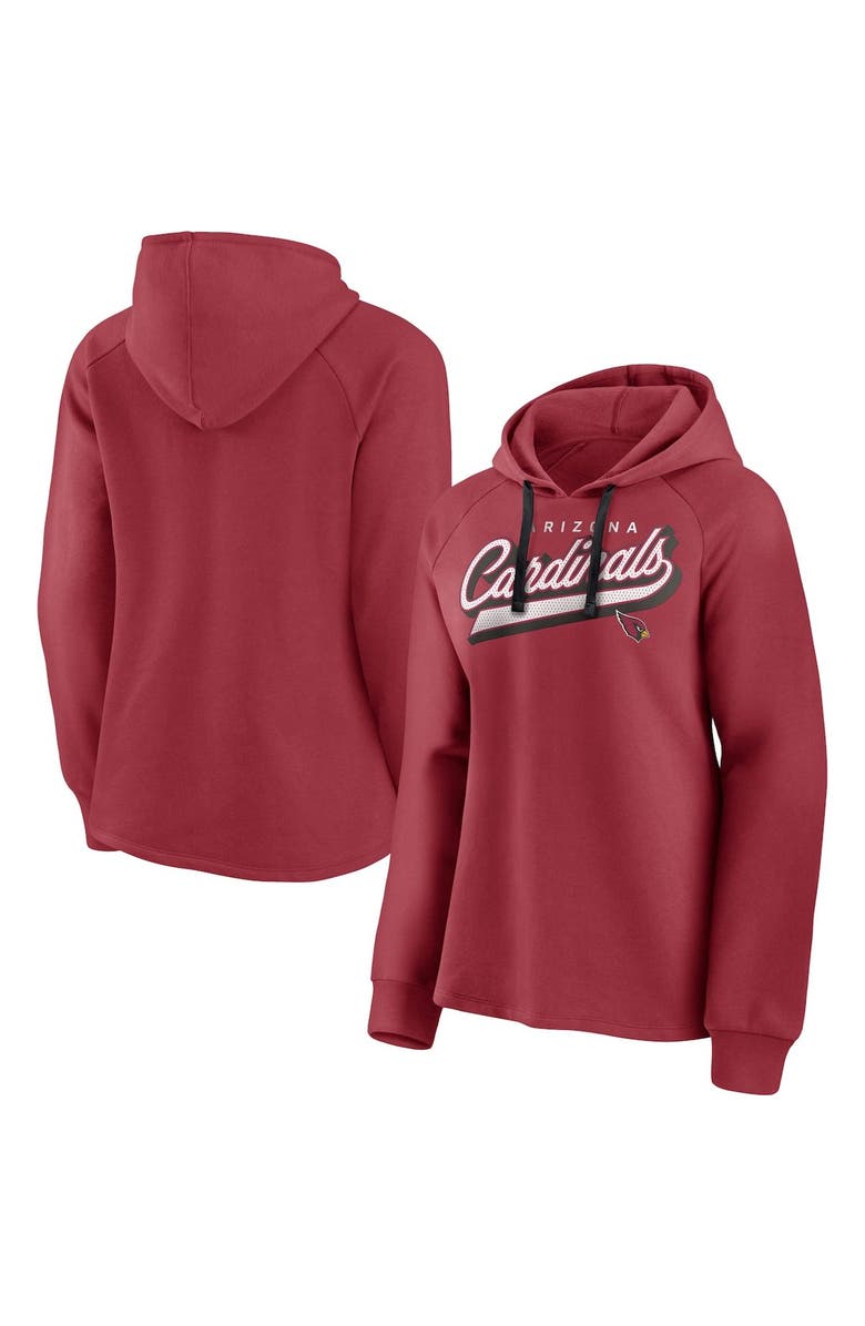 FANATICS Women's Fanatics Branded Cardinal Arizona Cardinals First Contact Raglan Pullover Hoodie, Main, color, 