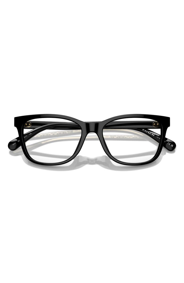COACH 53mm Square Optical Glasses, Alternate, color, Black / Demo Lens